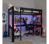 Nöa and Nani Storm Gaming Station High Sleeper Cabin Bed in Black | Size: Single Nöa and Nani Black Single
