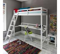 Nöa and Nani Thomas High Sleeper Cabin Bed with Thea Desk in White | Size: Single Nöa and Nani White Single