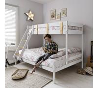 Nöa and Nani Una Triple Bunk Bed with Single and Double Bed in White & Pine Nöa and Nani White Single