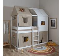 Nöa & Nani Luka Treehouse Kids Solid Wood Midsleeper Bed With Complete Tent Package