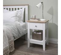Nöa & Nani Noa & Nani 1 Drawer Bedside Table In White & Oak Leines