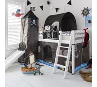Nöa & Nani Noa & Nani Cabin Bed Midsleeper With Slide & Pirate Hideaway Package In Classic White Moro