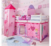 Nöa & Nani Noa & Nani Cabin Kids Solid Wood Midsleeper Bed With Fairies Package In Classic White Moro