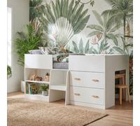 Nöa & Nani Noa & Nani Kalle Kids Midsleeper Bed Low Loft Storage With Drawers White