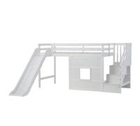 Nöa & Nani Noa & Nani Kasja Staircase Midsleeper Cabin Bed With Window & Slide In White