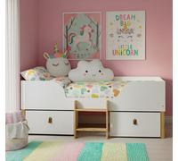 Nöa & Nani Noa & Nani Kids Cabin Bed Captains Shorty Low Midsleeper With Storage In White Arvid
