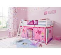 Nöa & Nani Noa & Nani Kids Solid Wood Cabin Bed Midsleeper With Fairies Tent In Classic White Moro