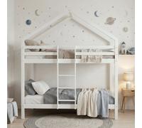 Nöa & Nani Noa & Nani Kirstine 3Ft Single Bunk Bed In White - For Childrens Bedroom - Solid Wood Sleeper With Ladder & Safety Rails