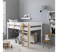 Nöa & Nani Noa & Nani Midsleeper Kids Solid Wood Cabin Bed In Classic White Una