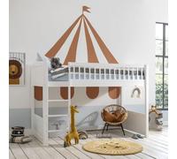 Nöa & Nani Noa & Nani Midsleeper Kids Solid Wood Cabin Bed With Straight Ladder In Classic White Lottie