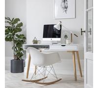 Nöa & Nani Noa & Nani Office Desk Computer Table In Classic White And Natural Pine Ludvig