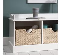 Nöa & Nani Noa & Nani Storage Bench With 2 Brown Baskets In Classic White Stockholm
