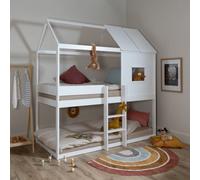 Nöa & Nani Noa & Nani Treehouse Kids Solid Wood Midsleeper Cabin Bunk Bed In Classic White Luka