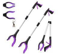 NOEAIKE 2-Pack 32" Grabber Reacher Tool, Foldable Reacher Grabber Pickup Tool with 360° Rotating Jaw & Magnetic Tip, GarbageTrash Picker Upper Grabber,Lightweight Grabbers for Seniors/Elderly(Purple)