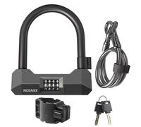 NOEAIKE U Bike Lock 4-Digit Resettable Combination - Heavy-Duty Anti Theft with 4FT Security Steel Cable-2 Keys and Bracket,Oversized Bicycle Locks Perfect for Mountain & Road Bike,Scooter and Ebike
