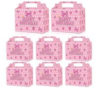 Noekanfy 20Pcs Pink Mouse Party Favor Boxes/Cartoon Candy Boxes,Gable Paper Gift Boxes with Handles. Perfect for Princess Pink Party and Baby Girl Shower Decoration Supplies