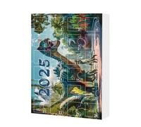 Noël Advent Calendar - Countdown with 24 Gift Boxes | 2D Acrylic Ornaments Dinosaur Alphabet, Party Decoration to Fill for Socks and Surprise Children