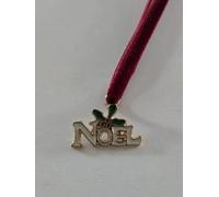 Noel Christmas Napkin Tie Set with Burgundy Velvet Ribbon, Christmas Table Decorations, 8 Pack, Present Gift Wrap Embellishments