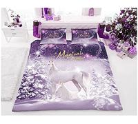 Noel Kids Duvet Cover, Soft & Comfy Unicorn Bedding Single Bed Set, Washable Comforter Cover, Multi