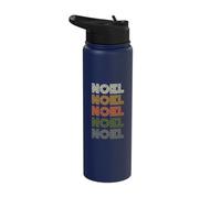 Noel Repeating Text Vintage Grunge Retro Colors Stainless Steel Insulated Water Bottle