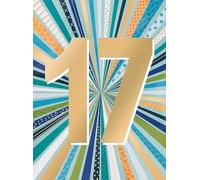 Noel Tatt 17th Birthday Card for Teenage Boys - Modern Age 17 Design - Embossed Gold Foil Finish - Premium Greeting Card with Envelope