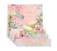 Noel Tatt 3D Pop Up Birthday Card - Happy Birthday Card with Champagne and Butterflies Design and Special Finishes - Birthday Cards for Women