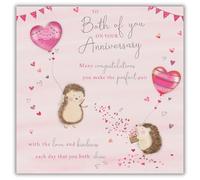 Noel Tatt Anniversary Card for Both of You - Cute Hedgehog Design - Sentimental Message - Anniversary Greeting Card for a Special Couple