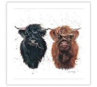 Noel Tatt Birthday/Blank Greeting Card for Him/Her - Artistic Highland Cows by Bree Merryn - General Card Suitable for Any Occasions - Made in the UK - Eco-Friendly