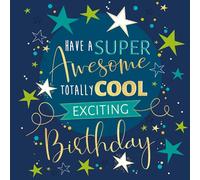 Noel Tatt Birthday Card for Men or Boys - Stylish & Modern Design - Greeting Card - 'Have a Super Awesome Totally Cool Exciting Birthday'