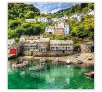 Noel Tatt Birthday Card for Men or Women - Coastal Harbour Design - Scenic Birthday Greeting Card