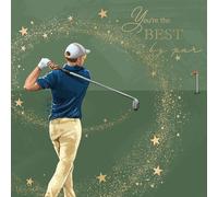 Noel Tatt Birthday Card for Men - Stylish Golf Design - Embossed Gold Foil Finish - Premium Golfing Birthday Greeting Card with Envelope - 'You're the Best by Par' Pun