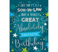 Noel Tatt Birthday Card for Son in Law - Stylish & Modern Design - Birthday Greeting Card for Him - 'Have a Totally Great Absolutely Fantastic Birthday'