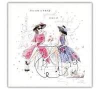Noel Tatt Birthday Card for Women - Feminine Paris Café Design - Embossed Foil Finish - Elegant Birthday Greeting Card