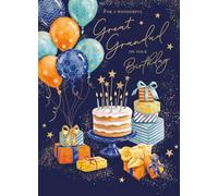 Noel Tatt Birthday Card for Wonderful Great Grandad, Cake & Gift Design | Embossed Foil Finish, Illustrated Inner, Eco-Friendly, Made in the UK