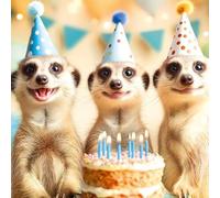 Noel Tatt Blank Birthday Card for Men/Women - Cute Meerkat Design - Premium Greeting Card with Envelope