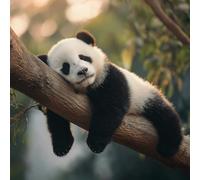 Noel Tatt Blank Greeting Card for Men & Women - Adorable Panda Bear Napping on a Tree Design - Premium Greeting Card with Envelope - Suitable for Birthdays & Other Occasions