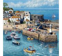 Noel Tatt Blank Notecards Pack of 6 - Coastal Harbour Design - Scenic Blank Greeting Cards with Envelopes