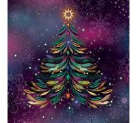 Noel Tatt Charity Christmas Cards Pack of 10 - Colourful Tree Design - Festive Christmas Cards Multipack - In Aid of UK Charities