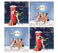 Noel Tatt Charity Christmas Cards Pack of 10 - Festive Dogs in the Snow - Assorted Premium Greeting Cards Multipack with Envelopes - 5 Each of 2 Designs - Supporting UK Charities