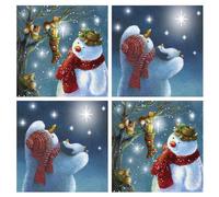Noel Tatt Charity Christmas Cards Pack of 10 - Festive Snowman, Mice & Penguin in Winter Scene - Assorted Greeting Cards Multipack with Envelopes - 5 Each of 2 Designs - Supporting UK Charities