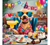 Noel Tatt Funny Birthday Card for Dog Lovers - Amusing Cockapoo Party Design - Premium Greeting Card with Envelope for Men or Women