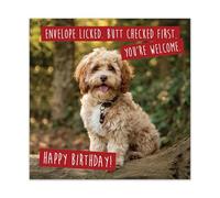 Noel Tatt Funny Birthday Card for Dog Mum or Dog Dad - Amusing Cockapoo Butt Joke from Fur Baby, Pet or Puppy - Premium Greeting Card with Envelope