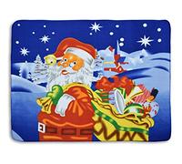 Noel Velosso Tartan Check Polar Fleece, Throw Blanket, Suitable for Chair or Bed, Machine Washable, 127cm x 152cm (Christmas Santa)