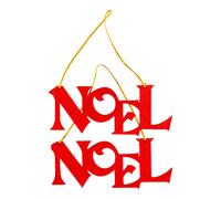 Noel Wooden Christmas Decorations 2 Pack Assorted Colours