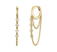 NOELANI hoop earrings 925 sterling silver woman earrings, with zirconia synth., 1,2 cm, gold, comes in jewelry gift box