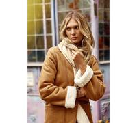 Noelia Faux Sheepskin Coat, Mid-Length camel