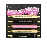 Noelty Ballpoint Writing Penns - Compact 0.5mm Tip Humor Design, Fun Stationery Kit | Comfortable Days Writing Accessories, Stylish Ink Flow Solution for Ensei Students