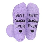 NOEMIN Best Grandma Gifts - Cozy Fluffy Best Gandma Ever Socks for Womens Funny Christmas Socks, Birthday & Christmas Gifts for Grandma
