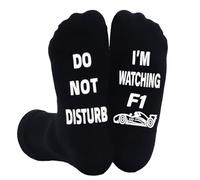 NOEMIN Funny F1 Socks for Men - Formula 1 Gifts, DO NOT DISTURB I’m Watching F1 Socks, Novelty Black Sock, Birthday Present for Teenage Boys, Boyfriends,Father