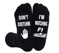 NOEMIN Funny F1 Socks for Men - Formula 1 Gifts, DO NOT DISTURB I’m Watching F1 Socks, Novelty Black Sock, Birthday Present for Teenage Boys, Boyfriends,Father